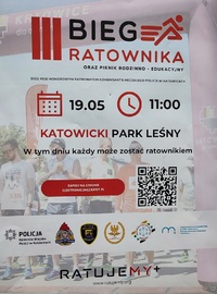 zdjęcie kolorowe: plakat zachęcający do udziału w III Biegu Ratownika