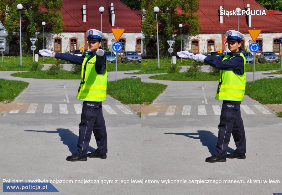 policjantka kieruje ruchem