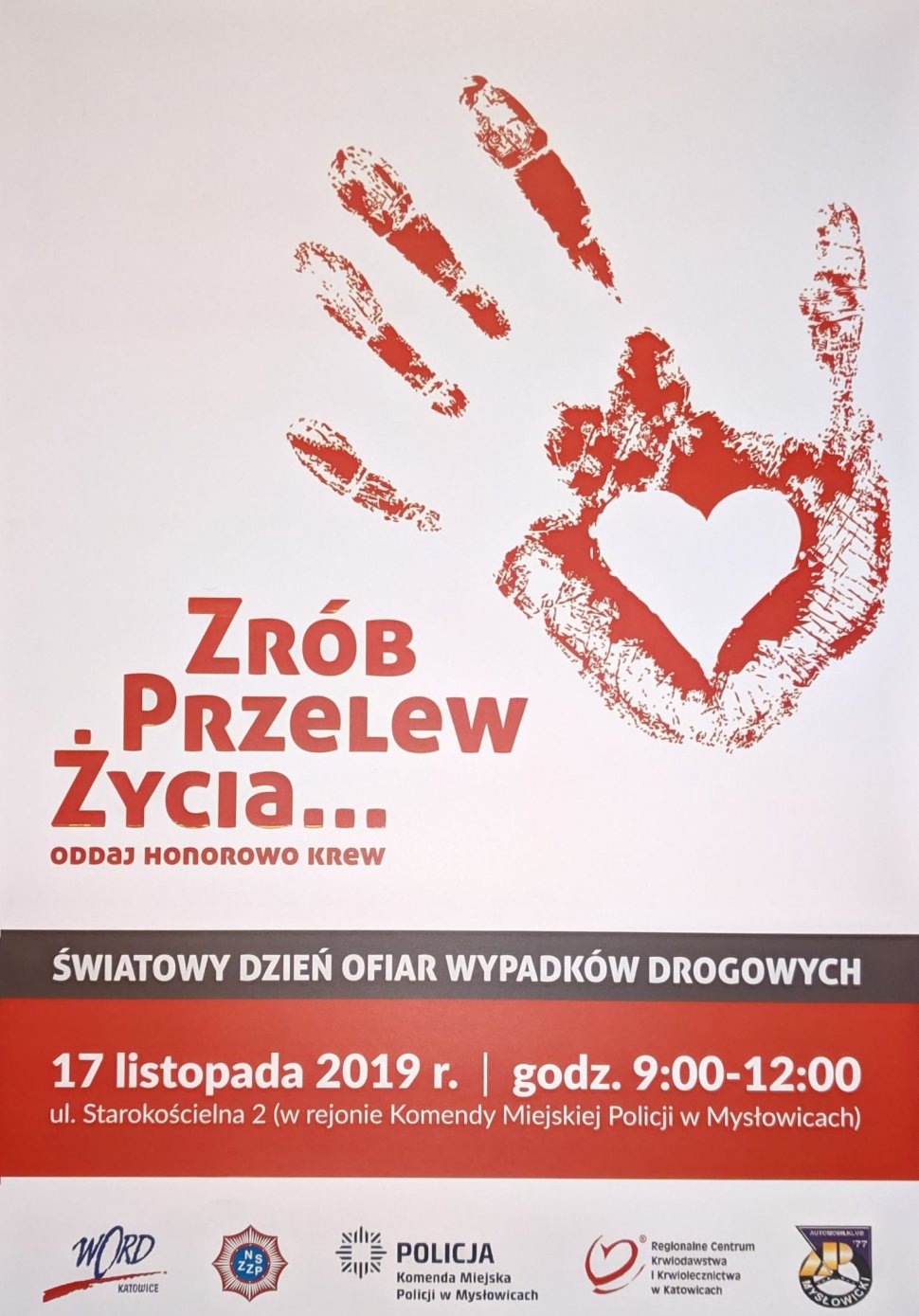 plakat akcji Światowy Dzień Ofiar Wypadków Drogowych