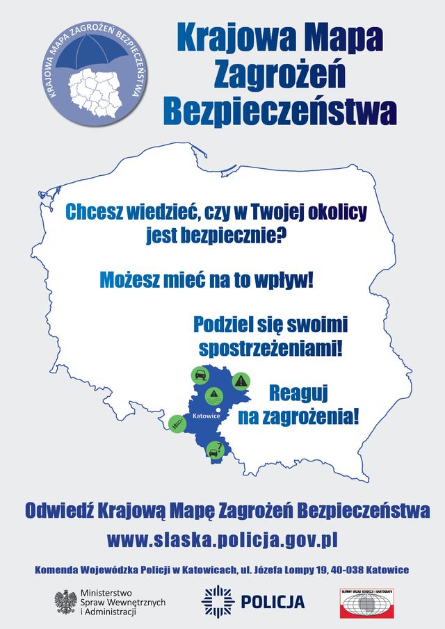 Ulotka informacyjna "Krajowa Mapa Zagrożeń Bezpieczeństwa"