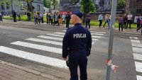 policjanci dbają o bezpieczeństwo podczas wizyty Prezydenta RP