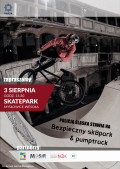 plakat akcji &quot;Bezpieczny SK8park i pumptrack&quot;