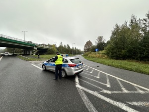 zdjęcie przedstawia policjantów w trakcie zabezpieczenia imprezy sportowej