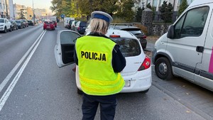 zdjęcie przedstawia policjantów na miejscu wypadku drogowego