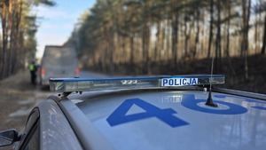 zdjęcie przedstawia policjantów w trakcie kontroli pojazdu