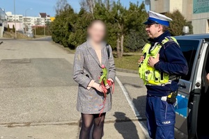 zdjęcie przedstawia policjantów w trakcie kontroli drogowej.